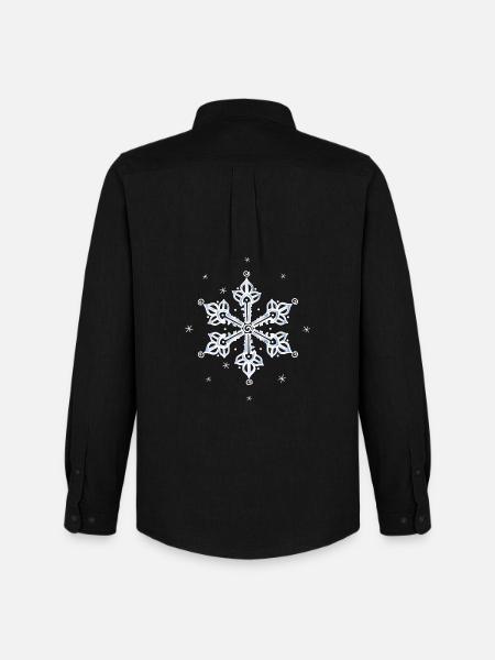 Snowflake Snow - Men's Oxford Shirt by Stanley/Stella - black