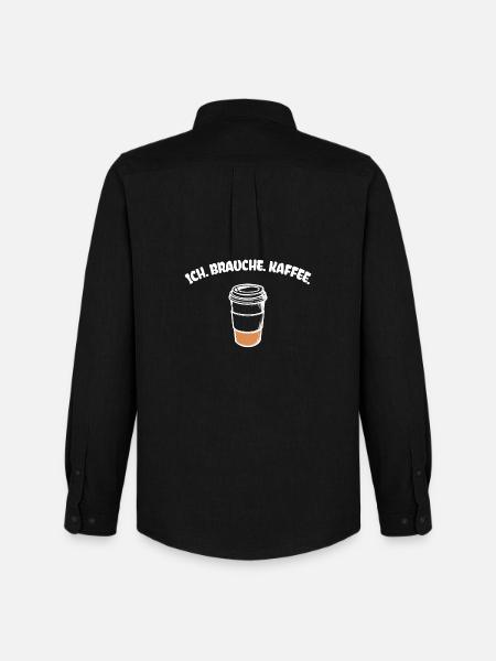 Kaffee Statement Kaffeetrinker Kaffeeliebhaber - Männer Oxford Hemd von Stanley/Stella - Schwarz