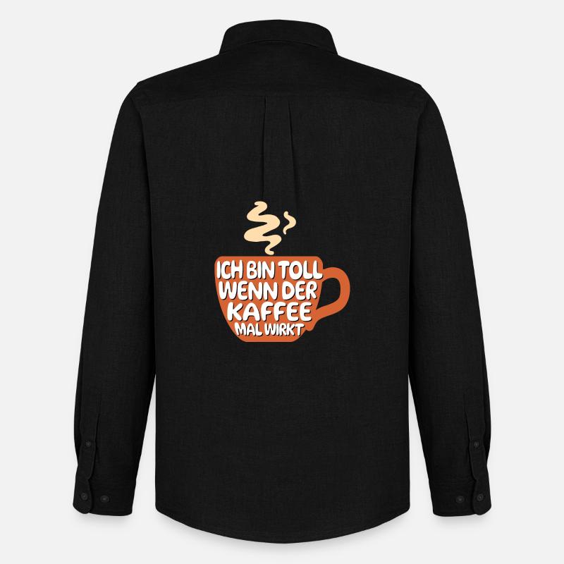 Cool Statement Kaffee Koffein Kaffeeliebhaber - Männer Oxford Hemd von Stanley/Stella - Schwarz