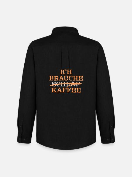 Kaffee Koffein Munter Werden Müdigkeit Statement - Männer Oxford Hemd von Stanley/Stella - Schwarz