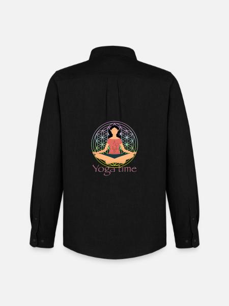 Yoga Time Mandala Zen - Men's Oxford Shirt by Stanley/Stella - black