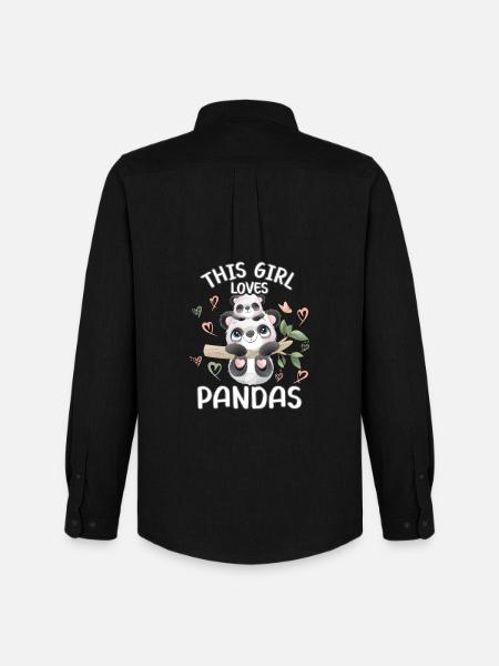 Dieses Maedchen Liebt Pandas - Männer Oxford Hemd von Stanley/Stella - Schwarz
