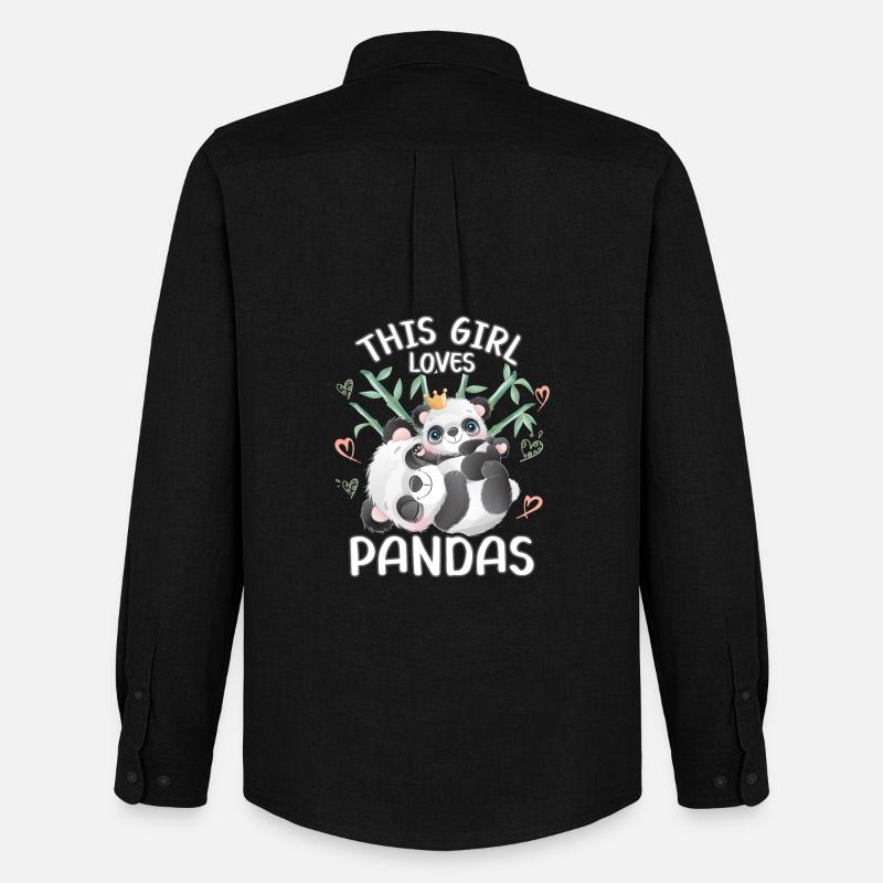 Dieses Maedchen Liebt Pandas - Männer Oxford Hemd von Stanley/Stella - Schwarz