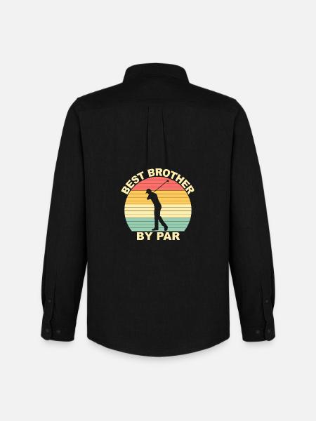 Best Brother By Par - Golfing - Men's Oxford Shirt by Stanley/Stella - black