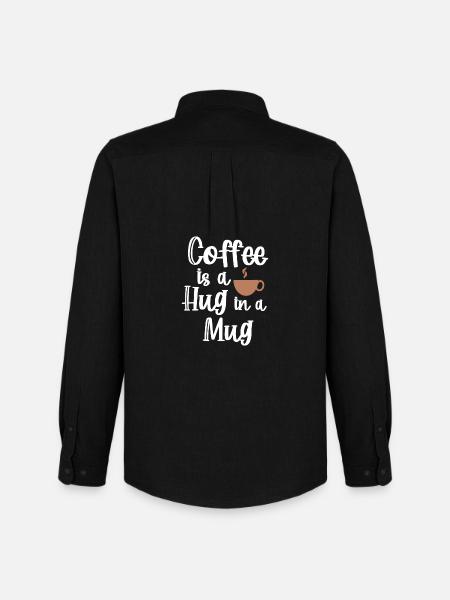 Koffein Kaffee Statement Kaffeetasse Kaffeetrinker - Männer Oxford Hemd von Stanley/Stella - Schwarz