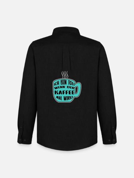 Kaffeetasse Kaffee Statement Koffein Kaffeetrinker - Männer Oxford Hemd von Stanley/Stella - Schwarz