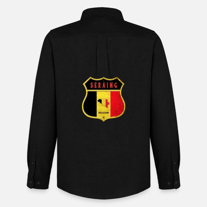Seraing Belgien Wappen Flaggen Design - Männer Oxford Hemd von Stanley/Stella - Schwarz