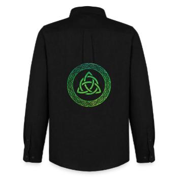 Celtic Knot - Men's Oxford Shirt by Stanley/Stella - black - Back - AI Model Male 185 dark (185cm)