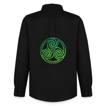 Celtic Knot - Men's Oxford Shirt by Stanley/Stella - black - Back - AI Model Male 185 dark (185cm)