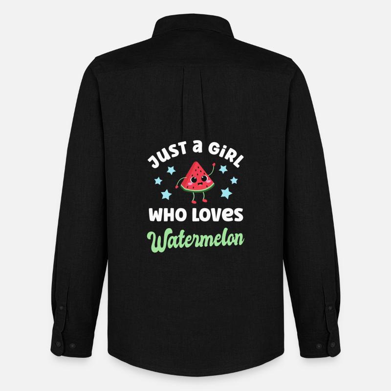 Wassermelone Kawaii Melone - Männer Oxford Hemd von Stanley/Stella - Schwarz