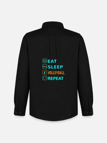 Eat. Sleep. Volleyball. Repeat Design - Men's Oxford Shirt by Stanley/Stella - black
