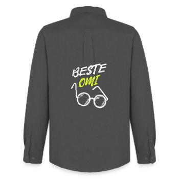 Beste Omi Oma Seniorin Brille Großmutter Statement - Männer Oxford Hemd von Stanley/Stella - Anthrazit - Hinten - AI Model Male 185 dark (185cm)