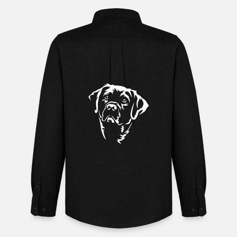 Labrador Kopf "Black Edition" - Männer Oxford Hemd von Stanley/Stella - Schwarz