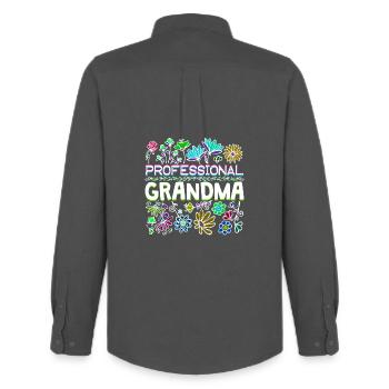 Großmama Spruch Großmutter Oma Ruhestand - Männer Oxford Hemd von Stanley/Stella - Anthrazit - Hinten - AI Model Male 185 dark (185cm)