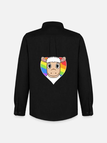Schaf Lgbt Regenbogen Farben - Männer Oxford Hemd von Stanley/Stella - Schwarz