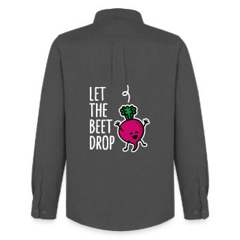 Let the beet drop, beat drop EDM DJ Dance Music - Men's Oxford Shirt by Stanley/Stella - anthracite - Back - AI Model Male 185 dark (185cm)