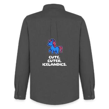 Chevaux islandais Poney Horse Fan Iceland Ponies Déclaration - Chemise Oxford homme Stanley/Stella - charbon - Dos - AI Model Male 185 dark (185cm)
