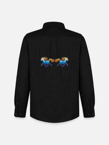 Icelandic Horses Horses Gallop Horse love Horse fan - Men's Oxford Shirt by Stanley/Stella - black