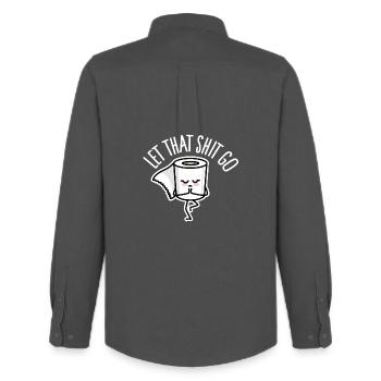 Lustige Yogalehrer, Let that shit go, Klopapier - Männer Oxford Hemd von Stanley/Stella - Anthrazit - Hinten - AI Model Male 185 dark (185cm)