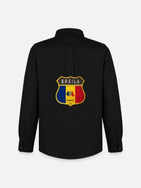 Brăila Romania coat of arms design - Men's Oxford Shirt by Stanley/Stella - black