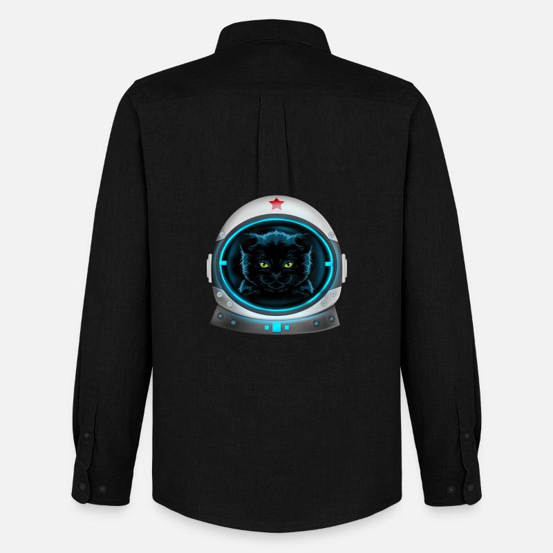 astronaute chat de l’espace en colère - Chemise Oxford homme Stanley/Stella - noir
