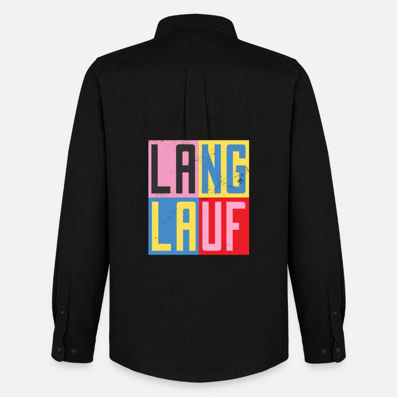 Langlauf Design - Männer Oxford Hemd von Stanley/Stella - Schwarz