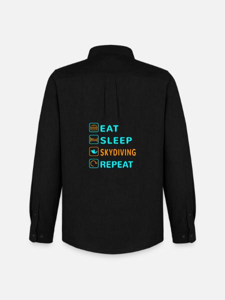 Eat. Sleep. Skydiving. Repeat Design - Men's Oxford Shirt by Stanley/Stella - black