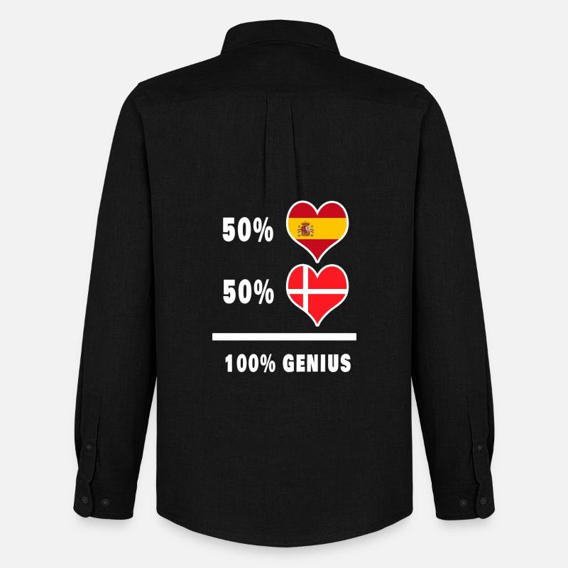 Dänemark und Spanien genial / Geschenk - Männer Oxford Hemd von Stanley/Stella - Schwarz