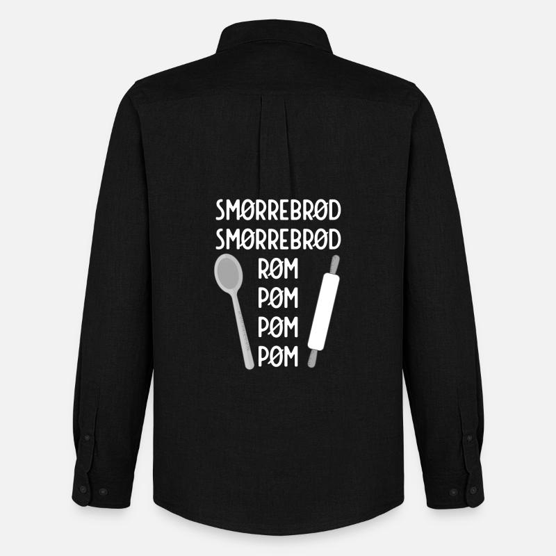 Smørrebrød - Männer Oxford Hemd von Stanley/Stella - Schwarz