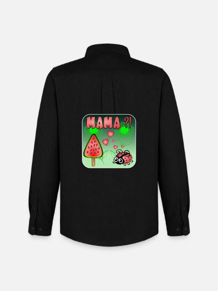 Watermelon Ice Cream - SUMMER LADYBUG - Men's Oxford Shirt by Stanley/Stella - black