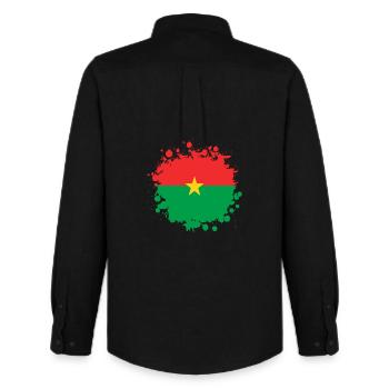 Burkina Faso flags blob - Men's Oxford Shirt by Stanley/Stella - black - Back - AI Model Male 185 dark (185cm)