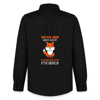 Wald Wildtier Fuchs Geschenk - Männer Oxford Hemd von Stanley/Stella - Schwarz - Hinten - AI Model Male 185 dark (185cm)