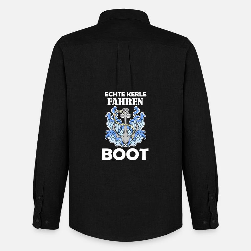 Motorboot Kapitän Bootsführerschein - Männer Oxford Hemd von Stanley/Stella - Schwarz