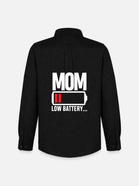 Mom Battery Low - Men's Oxford Shirt by Stanley/Stella - black