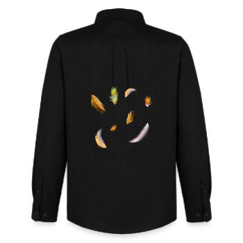 plumes délicates et colorées symbole de légèreté - Chemise Oxford homme Stanley/Stella - noir - Dos - AI Model Male 185 dark (185cm)