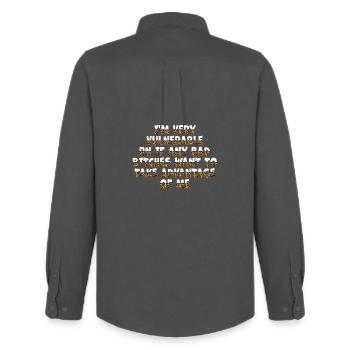 I'm Very Vulnerable RN - Men's Oxford Shirt by Stanley/Stella - anthracite - Back - AI Model Male 185 dark (185cm)