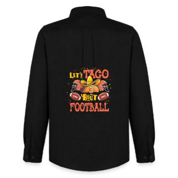 Taco Bout Football Match Day - Men's Oxford Shirt by Stanley/Stella - black - Back - AI Model Male 185 dark (185cm)