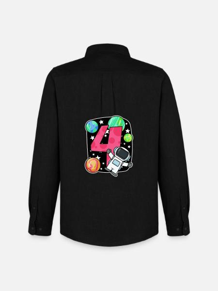 4 birthday boy - 4 years old - I am 4 - Men's Oxford Shirt by Stanley/Stella - black