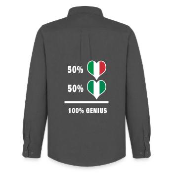 Brilliant Italy and Nigeria / Gift - Men's Oxford Shirt by Stanley/Stella - anthracite - Back - AI Model Male 185 dark (185cm)