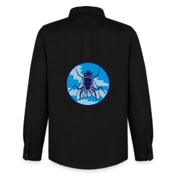 Circle housefly small house fly - Men's Oxford Shirt by Stanley/Stella - black - Back - AI Model Male 185 dark (185cm)