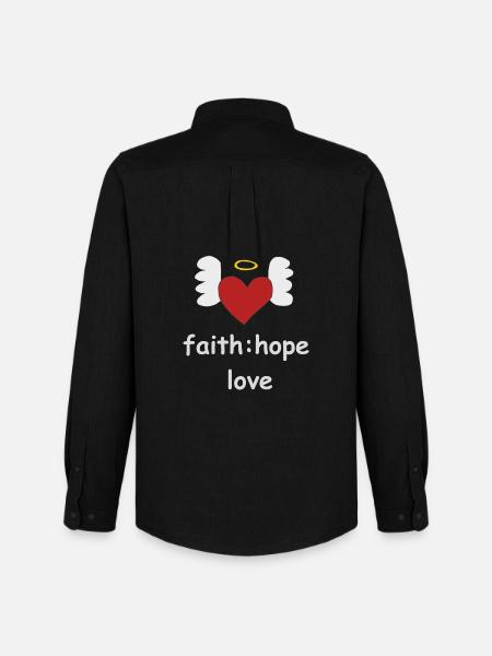 heart wings faith - Men's Oxford Shirt by Stanley/Stella - black