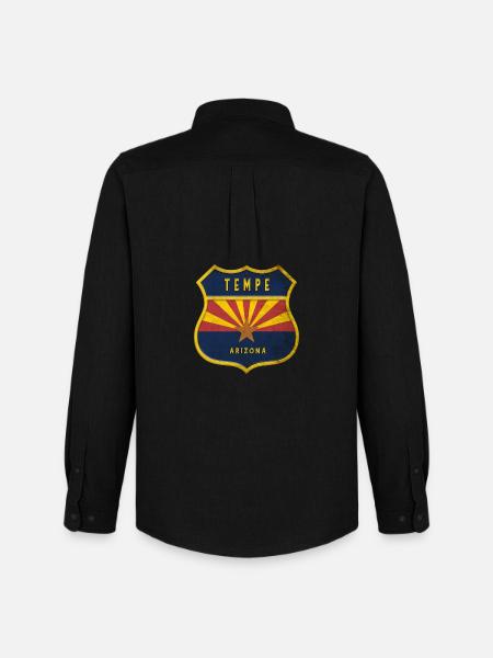 Tempe Arizona flags crest design - Men's Oxford Shirt by Stanley/Stella - black