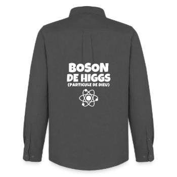 boson de higgs, physicien, big bang, univers - Chemise Oxford homme Stanley/Stella - charbon - Dos - AI Model Male 185 dark (185cm)
