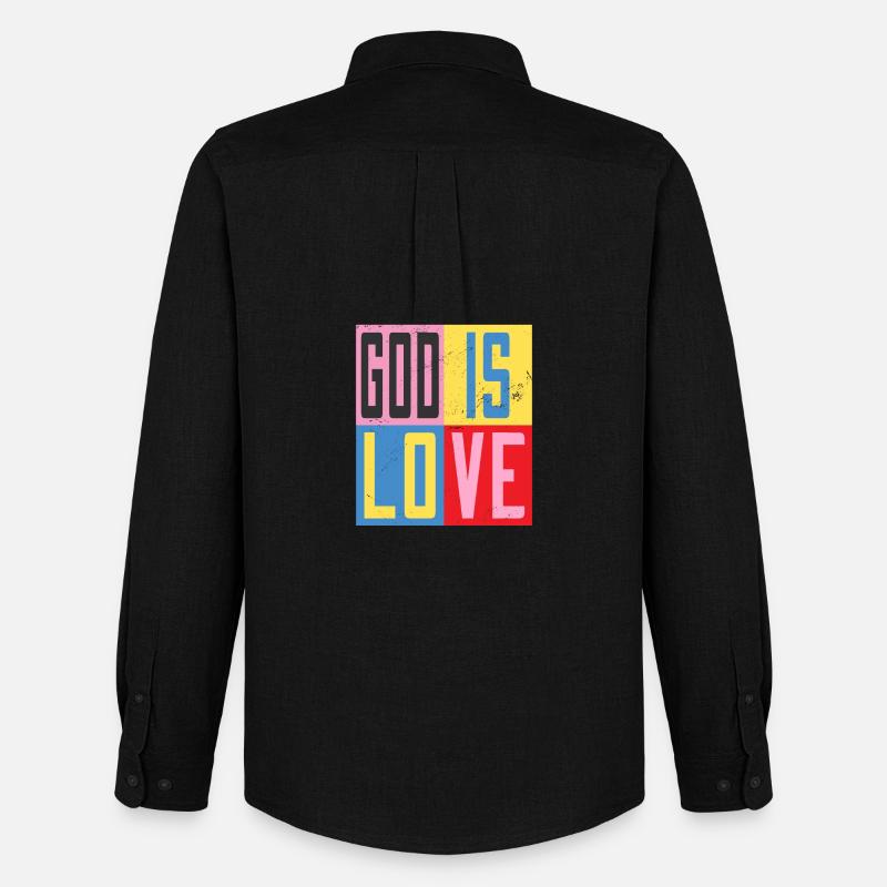 Gott ist Liebe - Männer Oxford Hemd von Stanley/Stella - Schwarz