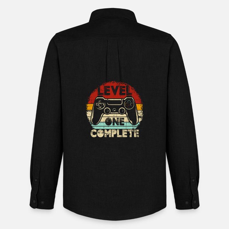Level One Complete Retro Controller - Männer Oxford Hemd von Stanley/Stella - Schwarz