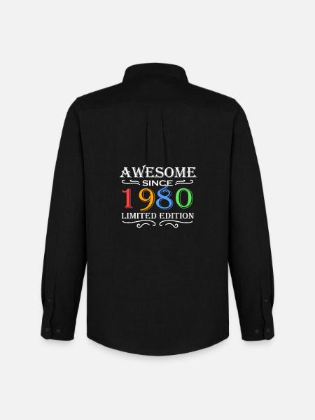 1980 - Born 1980 - Men's Oxford Shirt by Stanley/Stella - black