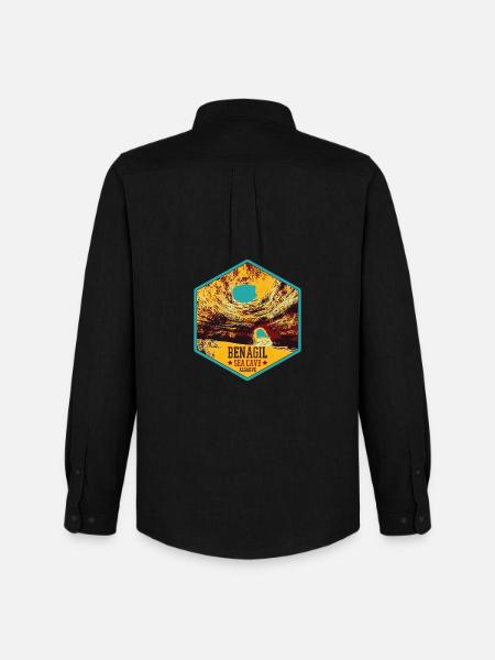 Famous Benagil Sea Cave, Algarve Portugal - Men's Oxford Shirt by Stanley/Stella - black