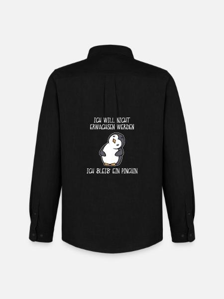 Zoo Süß Tier Pinguin Statement Seevogel - Männer Oxford Hemd von Stanley/Stella - Schwarz