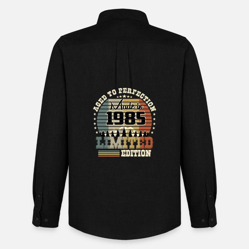 1985 Limited Edition - Männer Oxford Hemd von Stanley/Stella - Schwarz
