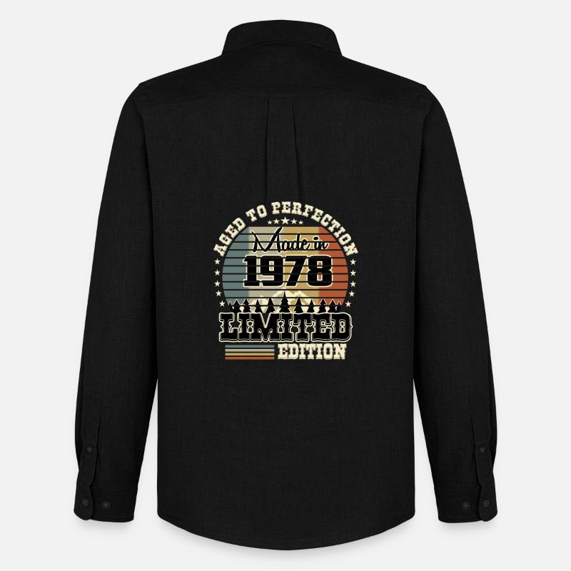 1978 Limited Edition - Männer Oxford Hemd von Stanley/Stella - Schwarz